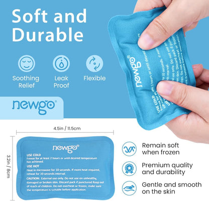 NEWGO Mini Ice Packs, Reusable Cold Gel for Pain Relief, 6 Pack