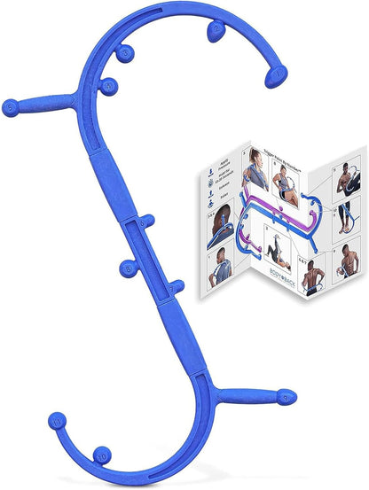 Body Back Buddy Classic Back Massager & Neck Massager for Pain Relief, Blue | USA Made Dual Massage Hooks For Back, Shoulder, And Neck, Muscle Knot Remover For Trigger Point Therapy And Full Body Relief