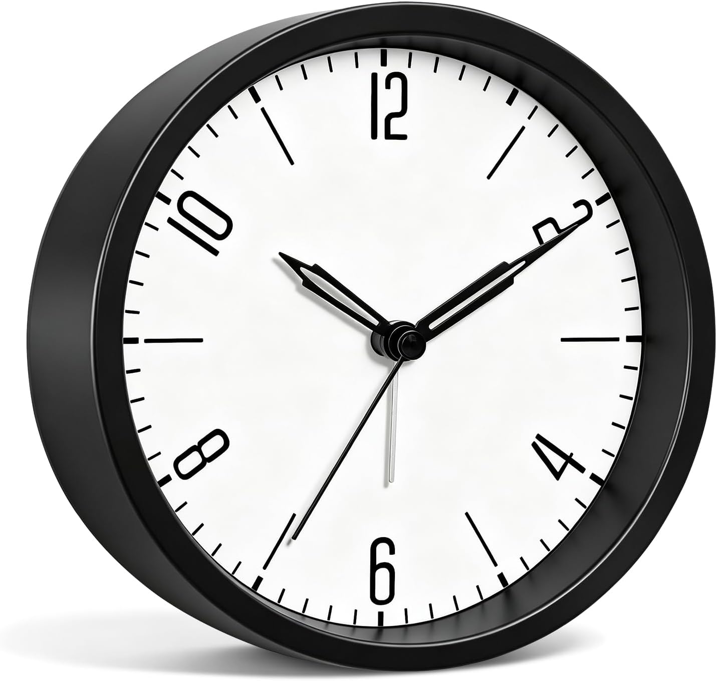 Silent Analog Loud Alarm Clock for Bedrooms, 4.5" Battery Operated Alarm Clock with Modern Round Design, Plastic Small Desk Clock for Heavy Sleepers Adults Teens Seniors College Dorms, Green