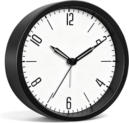Silent Analog Loud Alarm Clock for Bedrooms, 4.5" Battery Operated Alarm Clock with Modern Round Design, Plastic Small Desk Clock for Heavy Sleepers Adults Teens Seniors College Dorms, Green