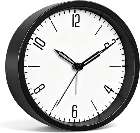 Silent Analog Loud Alarm Clock for Bedrooms, 4.5" Battery Operated Alarm Clock with Modern Round Design, Plastic Small Desk Clock for Heavy Sleepers Adults Teens Seniors College Dorms, Green