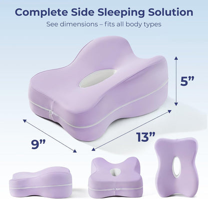 13" Extended-Length Knee Pillow for Side Sleepers with Full Thigh Support