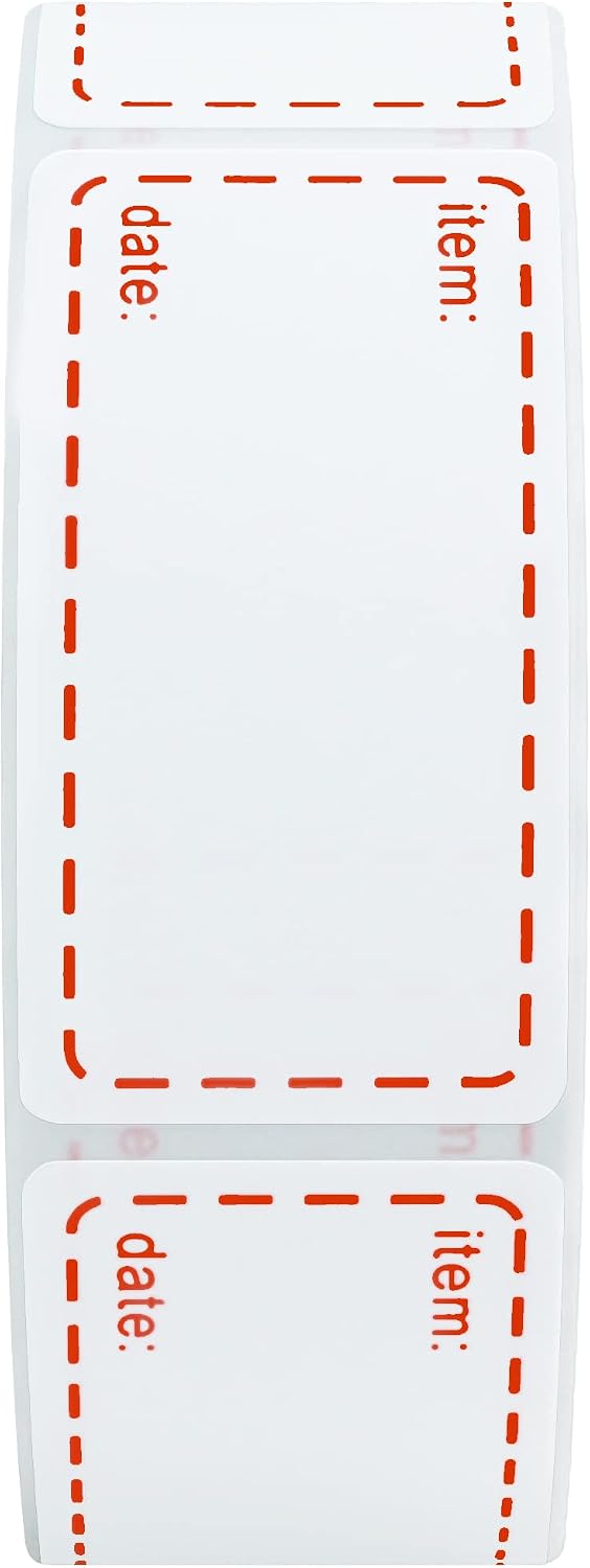 Hybsk 500pcs Freezer Labels Removable Storage Stickers 1x2 Inch Waterproof Oil-Resistant Refrigerator Kitchen Labels (Red)