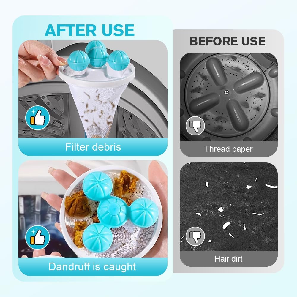 3/6/9PCS Washing Machine Lint Catcher, Pet Hair Remover for Laundry (3)