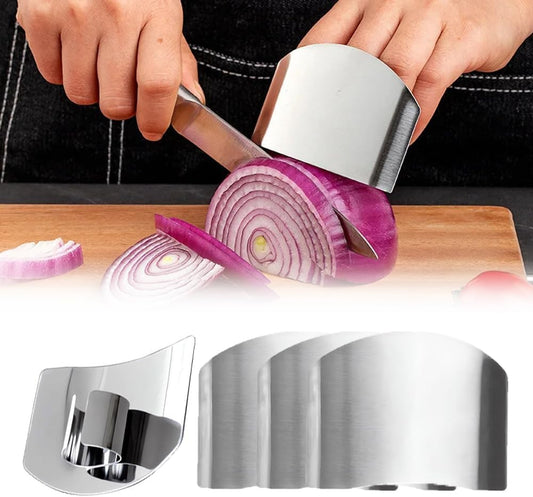 Promifun Finger Guards for Cutting, 4 Pcs Stainless Steel Finger Protector for Cutting Food, Knife Guard, Chopping Protector for Dicing and Slicing in Kitchens