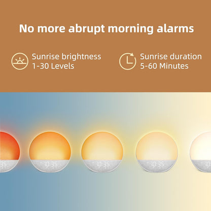 Odokee Sunrise Alarm Clock White Noise Machine: Natural Wake Up Light