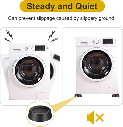 4PCS Washing Machine Foot Pads for Anti-Vibration and Anti-Walk Pads with Level, Washer and Dryer Anti Slip Pad Mat for Vibration Reduction & Shock Absorber Rubber Noise Cancelling Isolation Feet