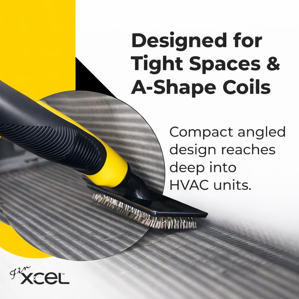 HVAC Coil Cleaner Brush for AC Evaporator & Condenser Coil Cleaning | Professional-Level Deep Cleaning, Fin-Safe Design & Extendable Reach