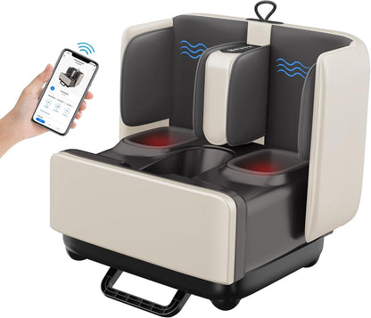 COMFIER 2 in 1 FSA Foot Massager Machine, HSA Shiatsu Foot and Calf Massager with Heat,Kneading,Vibration,Compression Massagers for Feet Health,Ankle & Leg Tired, Plantar Fasclitis,Gift for Men Women