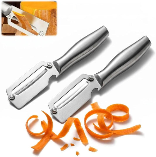 2-Pack Stainless Steel Vegetable Peeler Set - Zero Flex Professional Peelers, Commercial Grade Fruit & Vegetable Peelers for Kitchen, Dishwasher Safe, Rust Resistant