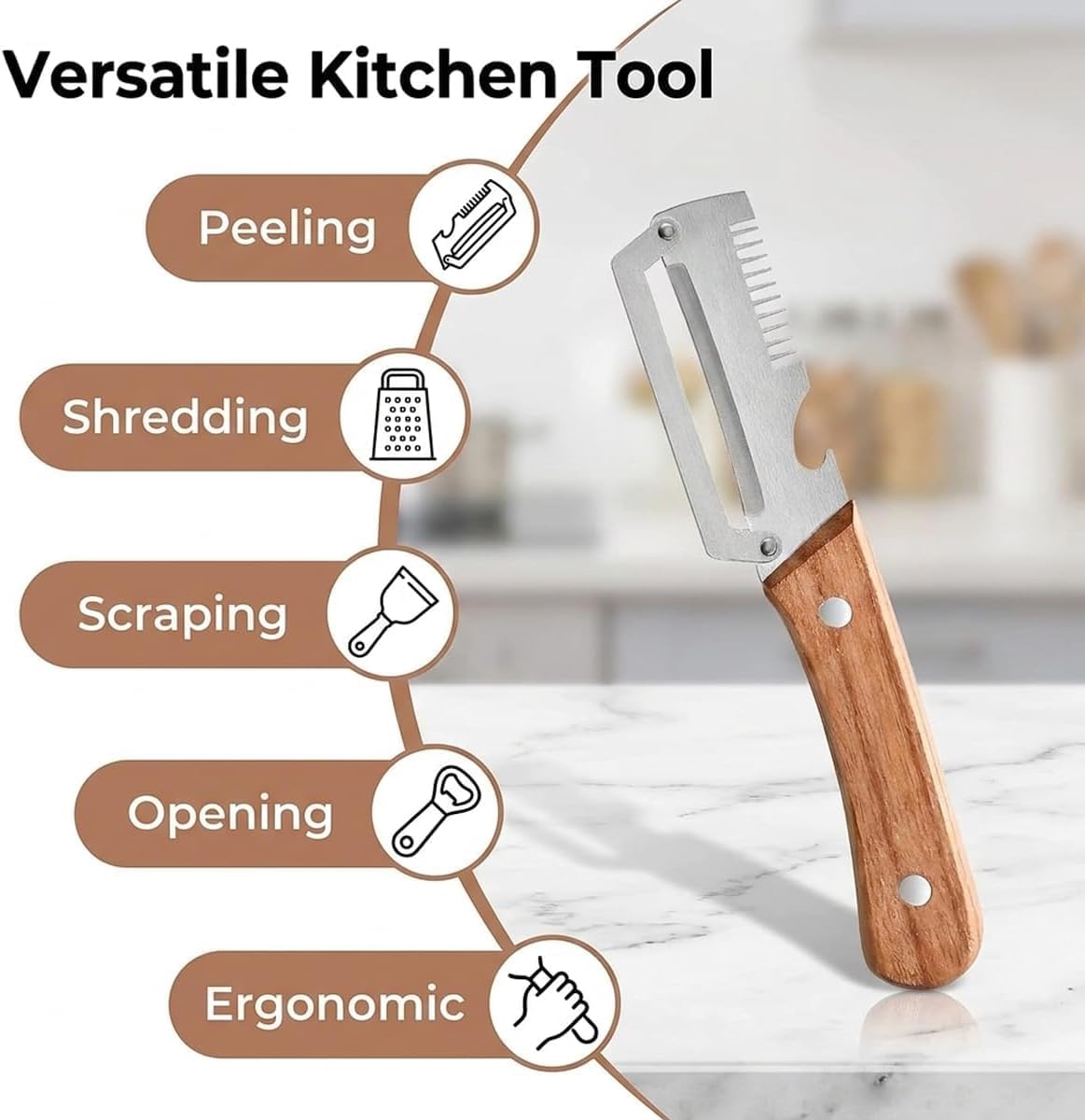 2 Pack Vegetable Peeler, Multifunctional Vegetable Peeler, 3-in-1 Peelers For Kitchen with Bottle Opener, Sharp Stainless Steel Swivel Blade For Vegetables or Fruits that Need to Be Peeled