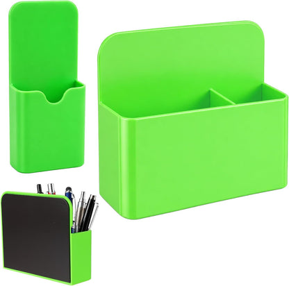 Magnetic Pen Holder, 2 Pack Magnetic Dry Erase Marker Holder, Black Strong Magnetic Marker Holder Pen Pencil Organizer for Whiteboard, Refrigerator, Office, Locker Accessories, Classroom Must Haves