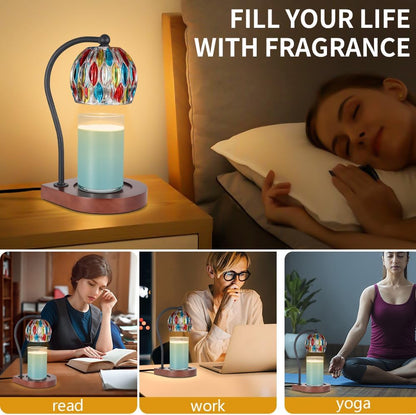 Dimmable Candle Warmer Lamp with Timer Adjustable Height for Scented Jar Candles Electric Candle Wax Melt Warmer for Home Decor Christmas Birthday Gifts for Women Mom(Hummingbird)