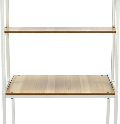 Over Washer and Dryer Storage Shelf Portable Organizer Rack Space Saver Standing Rack with Adjustable Feet for Bathroom Laundry Room (Black+Oak)