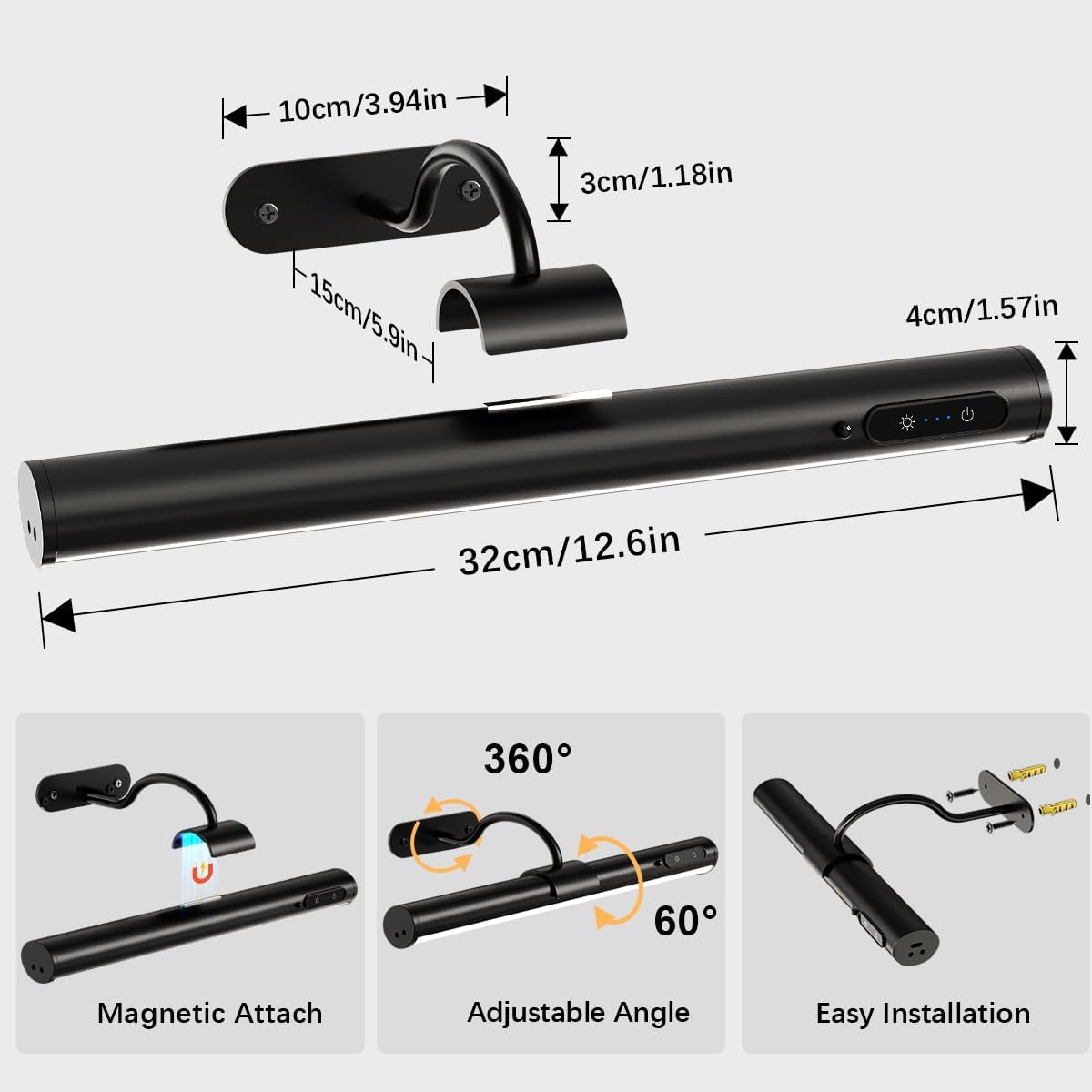 Hapfish Motion Sensor Battery Operated Wall Sconce,Wireless Picture Lights