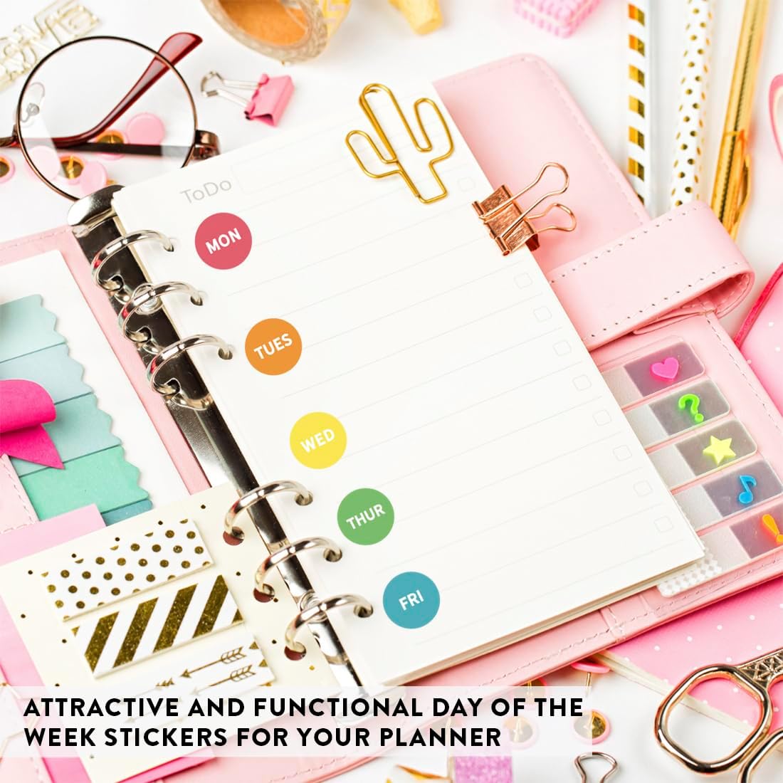 Andaz Press Colorful 7 Days of Week Stickers, Day Week Calendar Stickers for Adults Planner Day Dots Food Labels for Food Containers Date Calendar Planner Stickers Week Day Sticker Labels, 480-Pack