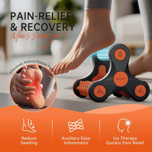 Plantar Fasciitis Relief Massager with Ice Pack, Cold Therapy & Reflexology Foot Roller for Instant Neuropathy Pain Relief, Foot Massager for Circulation, Reduce Swelling to Happy Health Foot