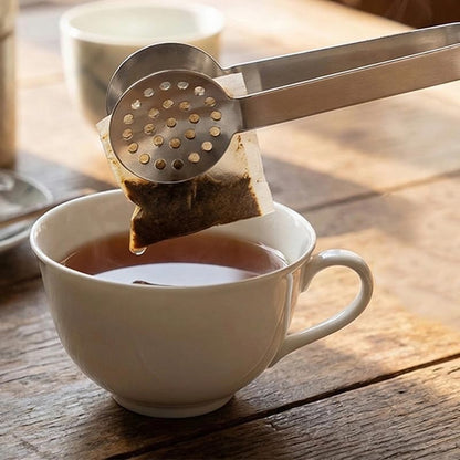 2 Pcs Tea Bag Squeezer Tongs, Stainless Steel Teabag Filter Clamp, Durable Strainer Gripper Picker, Tea Bag Squeezer for Tea Lovers, Kitchen Bar Tea Tools