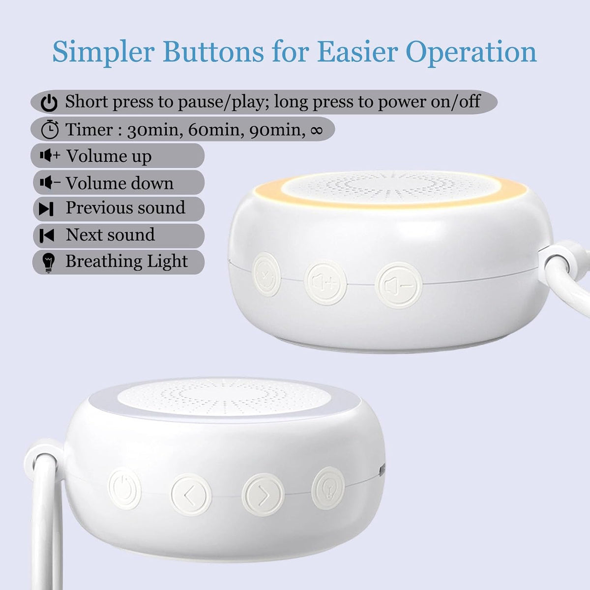 Portable White Noise Machine Sound Machine, 22 Sounds