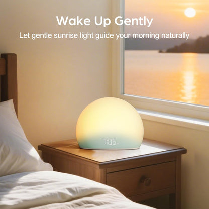 HOUSBAY Sunrise Alarm Clock with White Noise Sound Machine for Bedroom | Wake-Up Light, 5 Gentle Alarm Sounds, 20 Soothing Sleep Sounds, Dimmable Display, Phone-Free Bedside Clock- Teal