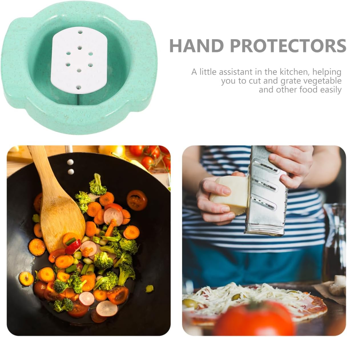 PRETYZOOM 2pcs Food Safety Holder Grater Cutting Assistant Hand Protectors for Kitchen Tools Slicing Handheld Guard for Cheese Grater