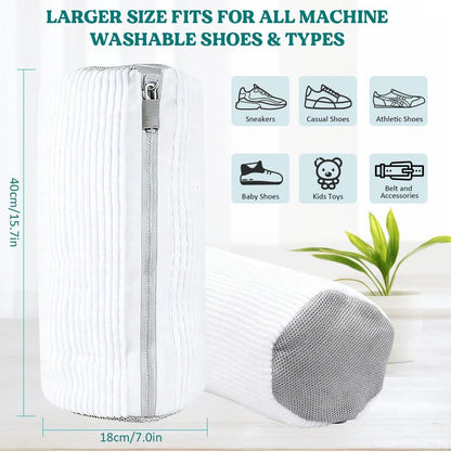Shoe Washing Machine Bag 2 Pack, Laundry Shoe Bag for Washer and Dryer | 360°Deep Clean Durable Shoes, Reusable Shoe Cleaner Bags, Sneaker Washing Machine Bag, Yellow