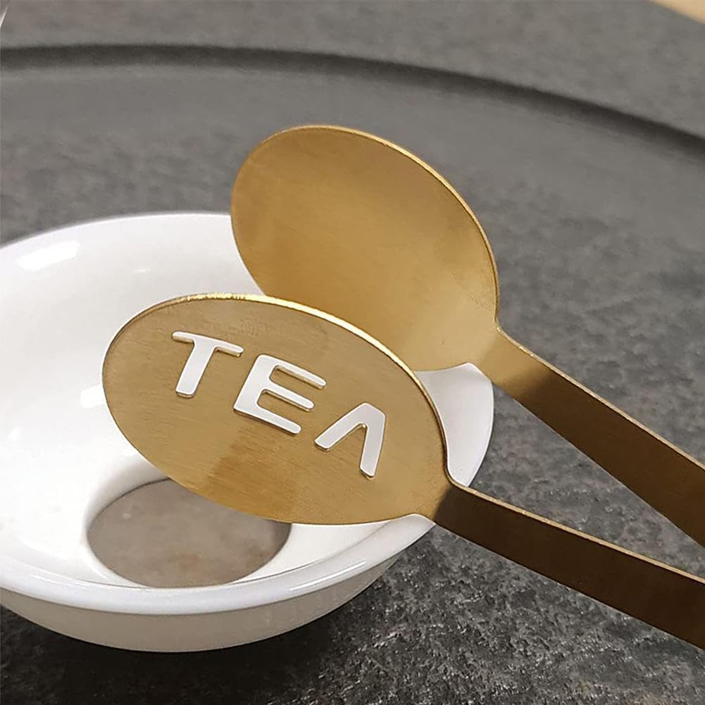 Tea Bag Squeezer Tongs,Tea Bag Squeezer,Tea Tongs,Stainless Steel Tea Tongs,Round Tea Filter Clamp,Tea Bag Strainer Clip Tea Bag Holder for Gripping Tea Strainer Spoon for Ice Sugar Cubes Bar (Gold)