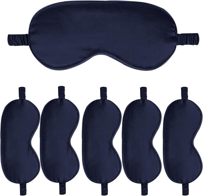 6PACK Silk Sleep Mask Satin Eye Masks Blackout Silky Eyeshade Cover Soft Blindfold Eyeshades for Women Sleeping Travel Gift