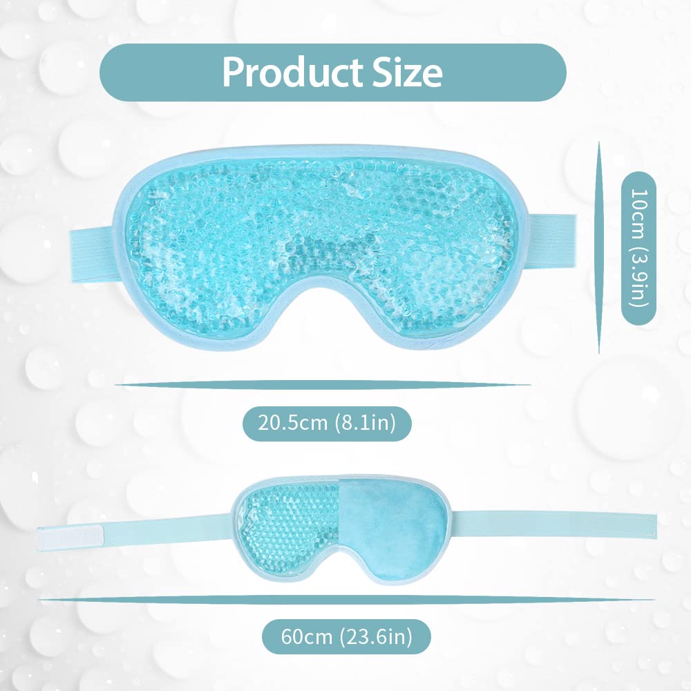 NEWGO Cooling Gel Eye Mask - Reusable Cold Pack for Puffy Eyes, Dark Circles, Migraine, Stress Relief - Purple With Soft Plush Backing