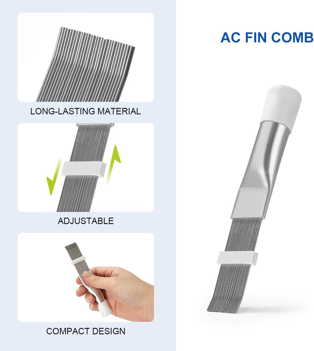 LANMU AC Coil Cleaner Brush Fin Comb, Air Conditioner Cleaning Brush Straightening Tool for HVAC/AC Evaporator, Condenser, Radiator