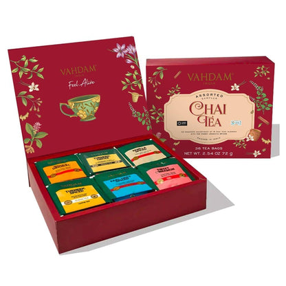 VAHDAM, Assorted Herbal Tea Sampler (18 Tea Bags, 9 Flavors) Caffeine-Free, Non-GMO | Double Infusion, Individually Enveloped Tea Bags | Herbal Tea Assortmen