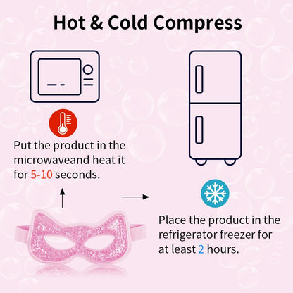 Cooling & Heating Eye Mask - Hot/Cold Use for Puffy Eyes, Headaches, Migraines, Sinus & Dark Circles (2 Packs Blue)