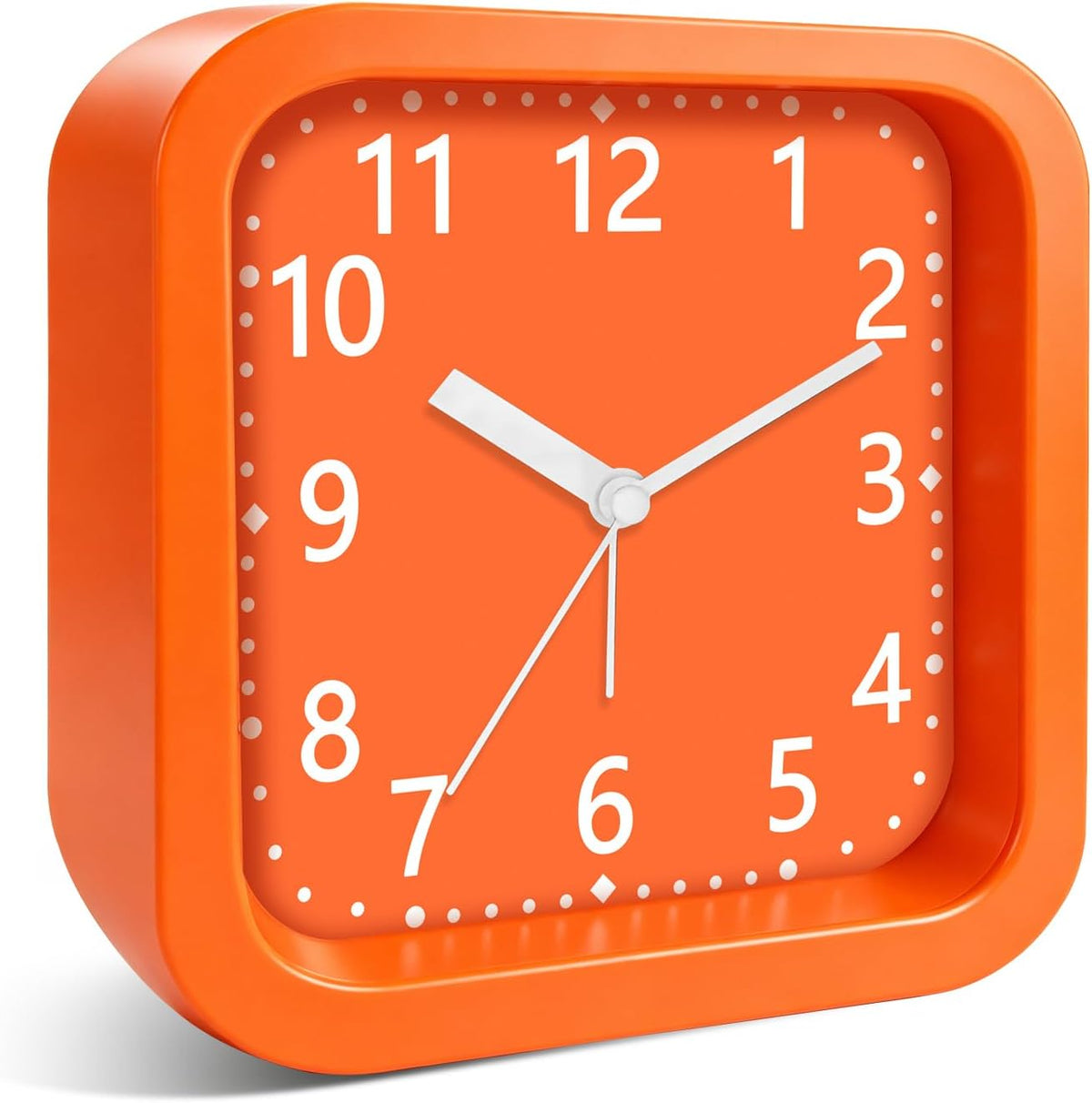 Loud Alarm Clock for Heavy Sleepers, 4.5" Simple Square Analog Alarm Clocks with Silent Movement Battery Operated Easy-to-Read Dial, Plastic Small Desk Clock for Bedroom Teens Seniors, Black