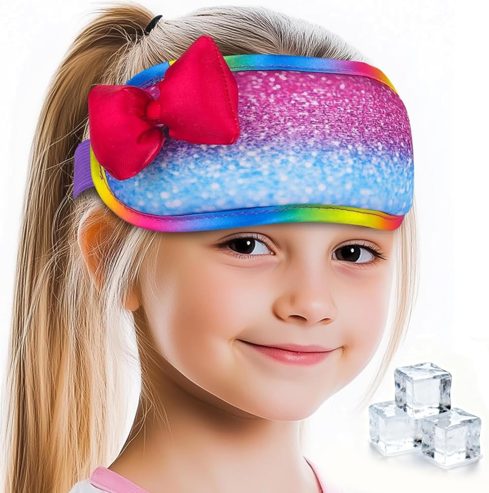 NEWGO Kids Head Ice Pack Wrap, Ice Pack for Toddler Fever & Boo Boos
