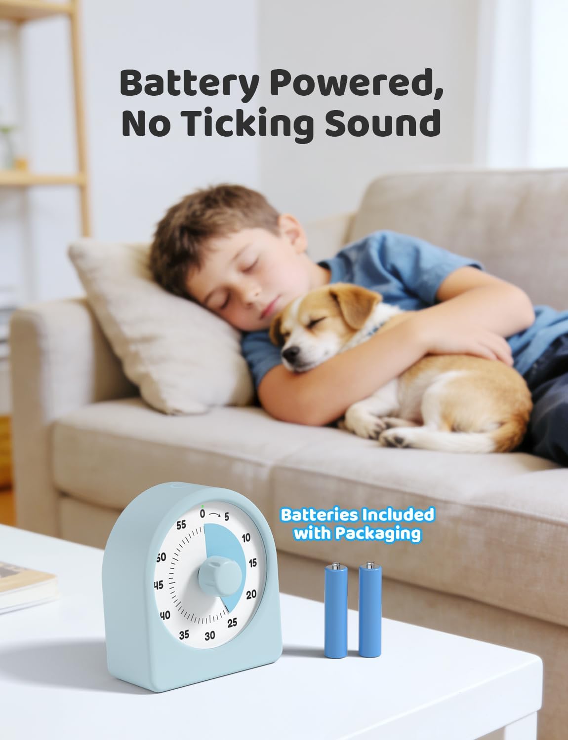 LIORQUE Visual Timer for Kids with Pause Function,Timer for Kids and Adults, Protective Case, Silent Time Management Tool, 60-Minute Countdown for Classroom, Office, Meetings, Study, Kitchen(Blue)