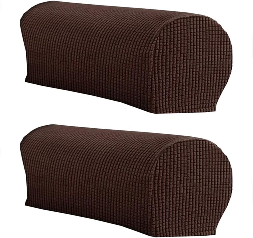 LINGXIYA Stretch Plush Armrest Covers, Spandex Armrest Slipcovers, Set of 2