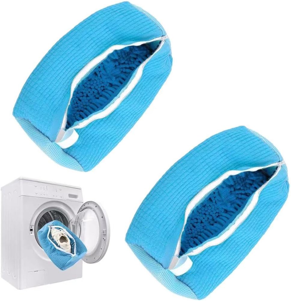 2Pcs Shoe Washing Machine Bag Laundry Shoe Bags for Washing Machine, Shoe Washing Bag Shoe Laundry Bag for Washer and Dryer Reusable Shoe Washing Bags (Grey)