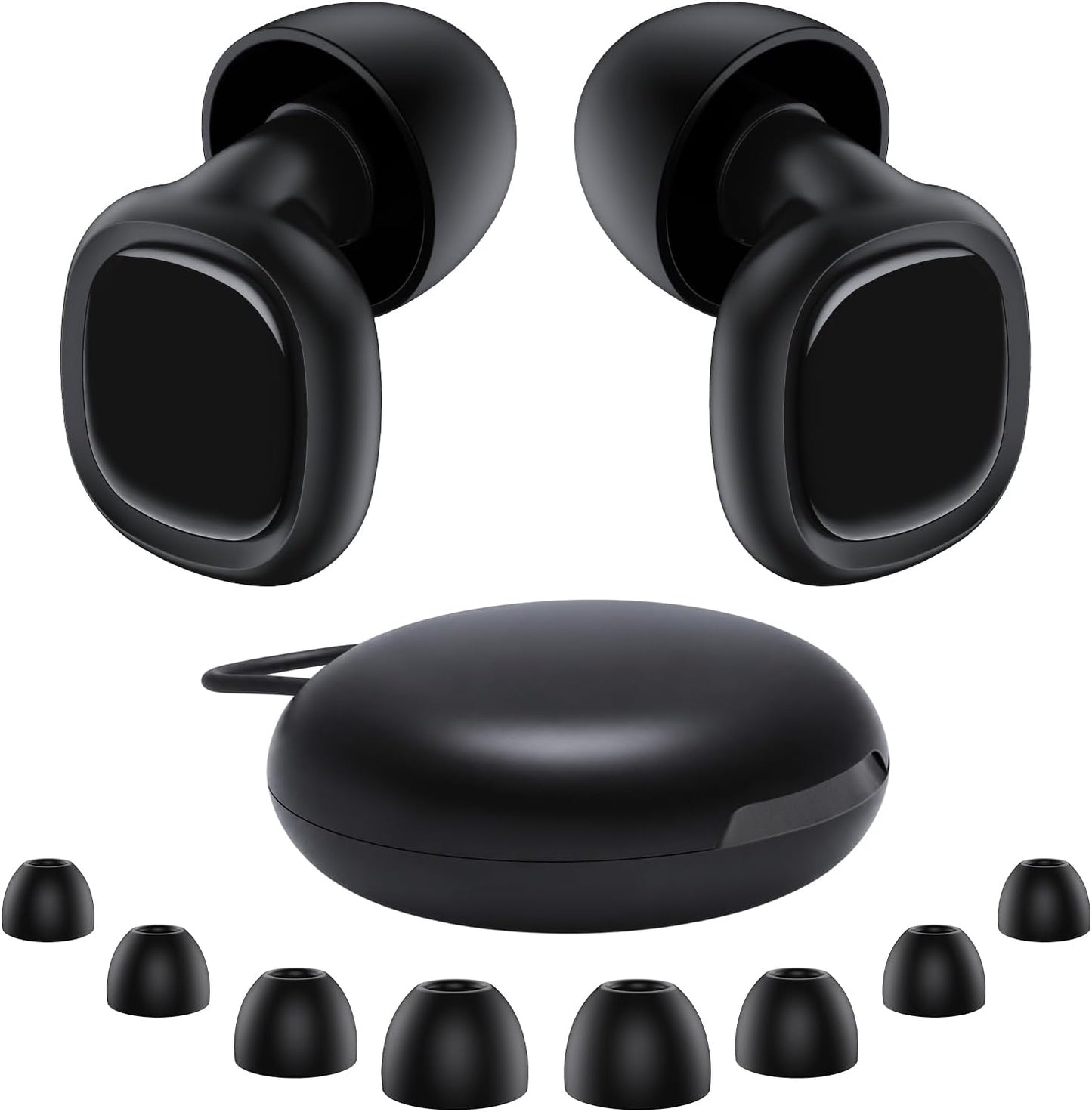 Ultra Soft Ear Plugs - 55dB (SNR) Noise Reduction Hearing Protection - Reusable Earplugs Flexible Comfortable Fit for Noise Sensitivity, Sleep, Work, Study, Airplane, Concerts & Festivals (Black)