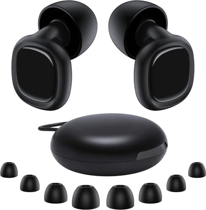 Ultra Soft Ear Plugs - 55dB (SNR) Noise Reduction Hearing Protection - Reusable Earplugs Flexible Comfortable Fit for Noise Sensitivity, Sleep, Work, Study, Airplane, Concerts & Festivals (Black)