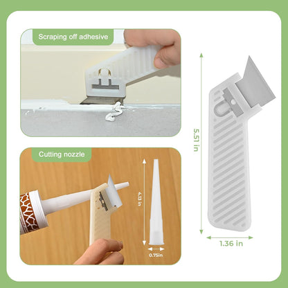Silicone Caulking Tool Kit, Caulk Remover & Grout Removal Tool | Sealant Finishing Tool with Stainless Steel Head for Bathroom Shower Bathtub Tile DIY Household Renovation