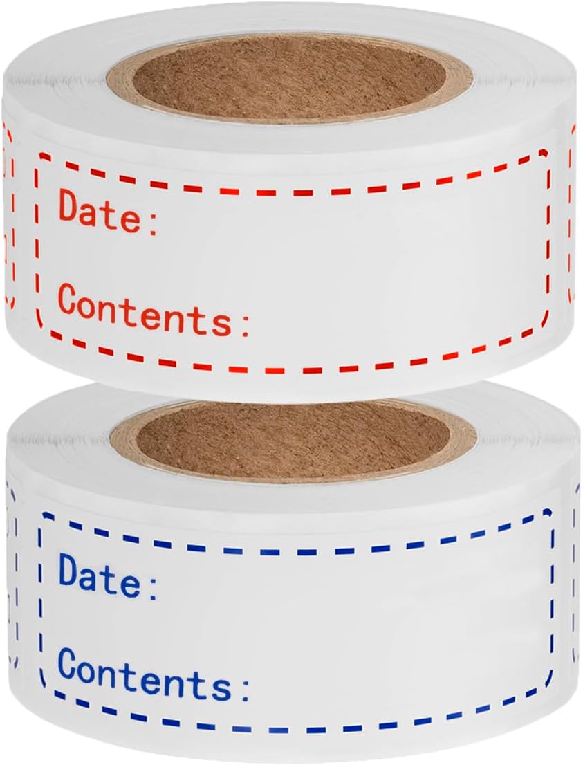 300pcs Removable Freezer Labels, 1 x 2 Inch Food Labels to Write on Food Storage Stickers Date Label, Waterproof Oil Resistant Canning Labels Jar Labels Freezer Paper Label, Clean Leaves No Residue