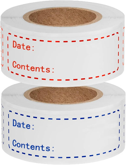 300pcs Removable Freezer Labels, 1 x 2 Inch Food Labels to Write on Food Storage Stickers Date Label, Waterproof Oil Resistant Canning Labels Jar Labels Freezer Paper Label, Clean Leaves No Residue