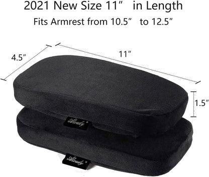Aloudy Arm Rest Pillow, 2021 NEW Size 11” Office Chair Armrest Cover Pads, Comfy Desk Chair Cushions for Elbows and Forearms(Large, Set of 2)