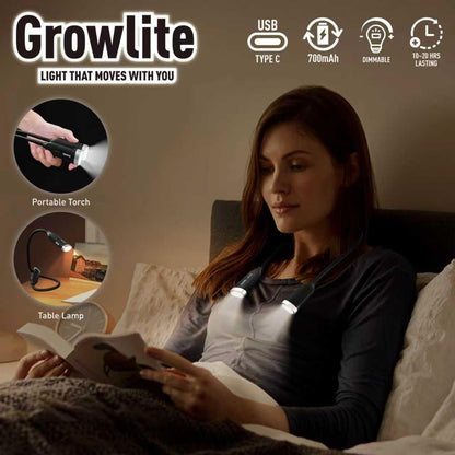 Neck Reading Light, 3 Color & Brightness Adjustable Book Light for Reading in Bed, Hands-Free, Lightweight, USB C Rechargeable, Eye-Caring, Perfect for Crafts, Camping, Kids & Adults (white)