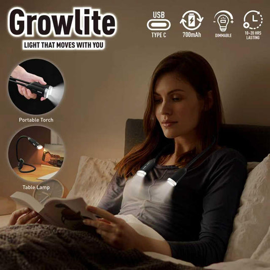 Neck Reading Light, 3 Color & Brightness Adjustable Book Light for Reading in Bed, Hands-Free, Lightweight, USB C Rechargeable, Eye-Caring, Perfect for Crafts, Camping, Kids & Adults (white)