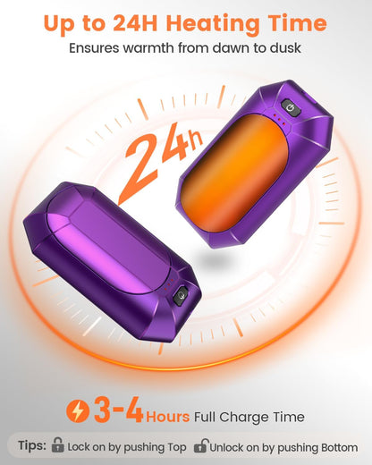 Hand Warmers Rechargeable 2 Pack, Reusable Electric Handwarmers Portable | AI Smart Safe Heat Long Lasting Pocket Heater, Warm Gifts for Men Women Outdoor Indoor Hiking Studying Hunting Golf Camping