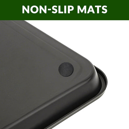 Finorder Boot & Shoe Trays, 2 Pack, 30" x 15" x 1.2", Gray | Multi-Purpose Duty Shoe Mat for Indoor and Outdoor, Plastic Pet Feeding Mat, Plastic Boot Tray for All Weather