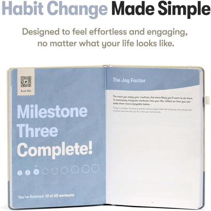 The Weightlifting Transformation Gym Buddy Journal by Habit Nest. 12-Week Trainer & Progress Tracker. Requires Full Gym Equipment. 65 Video Guided Workouts with Sets, Reps & Tracking Space.