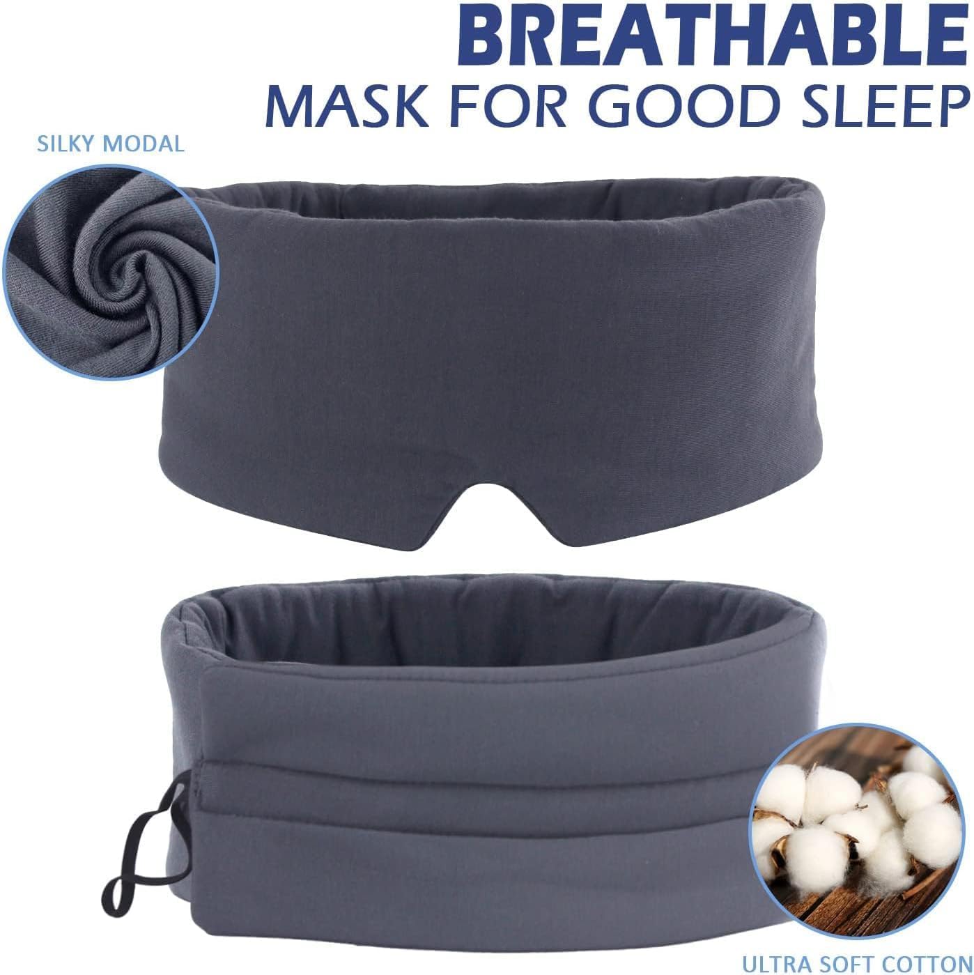 Mavogel Full Coverage Sleep Mask for Sleeping, Light Blocking Eye Mask | Adjustable Closure, Ultra Soft Breathable Modal Eye Cover for Women Men, Pressure-Free for Travel, Nap & Shift Work