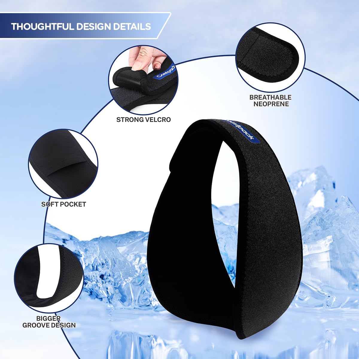 Comfpack Face Ice Pack Wrap for TMJ Relief with 4 Reusable Gel Packs | Hot Cold Therapy, Wisdom Teeth Ice Pack Head Wrap for Tooth Extraction & Teeth Removed, Oral Surgery, Cosmetic Injection